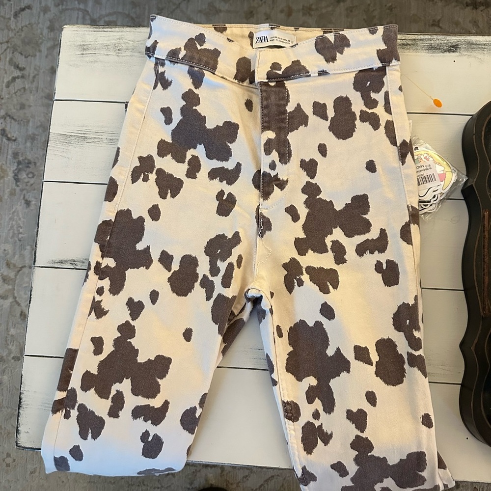 ZARA cow print pants size 4
